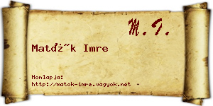 Matók Imre névjegykártya