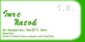 imre matok business card